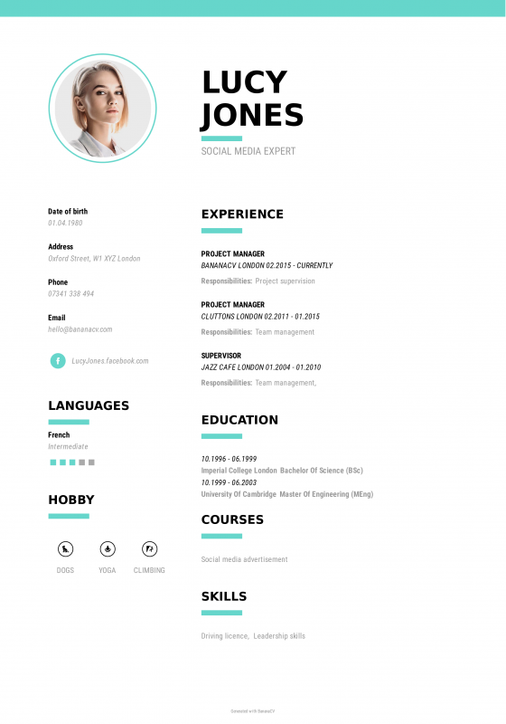 Available CV templates